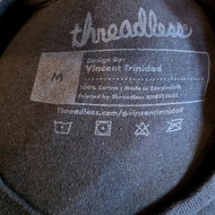 Threadless Shirt M Vincent Trinidad Tattoo Cat Katana Samurai Black Graphic Tee