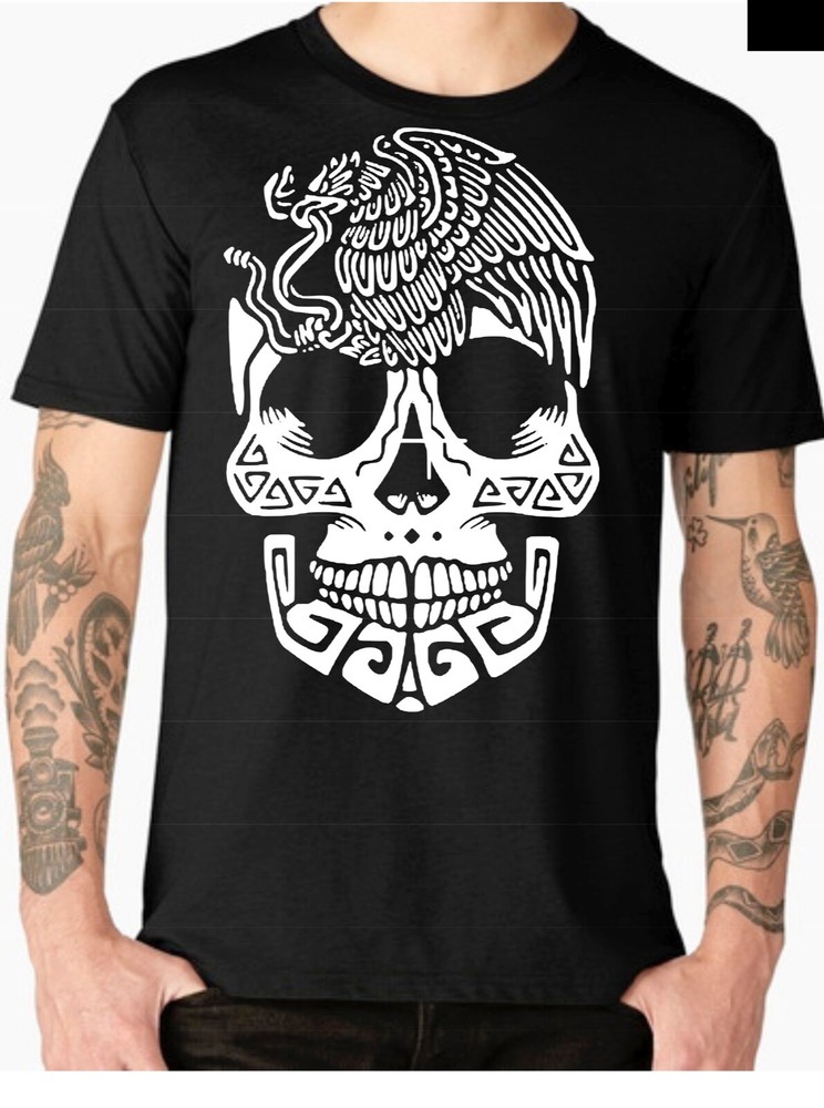 MEXICO skull UNISEX T shirt Tee ALL COLOR SIZE MEXICO skull back flag MEXLOVE