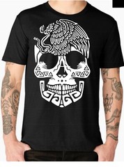 MEXICO skull UNISEX T shirt Tee ALL COLOR SIZE MEXICO skull back flag MEXLOVE