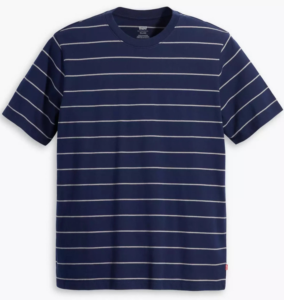LEVI STRAUSS Levi’s Navy Blue Stripe Relaxed Fit Essential T-Shirt NEW Small