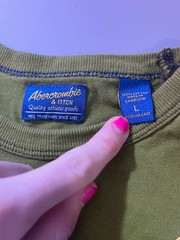 Abercrombie & Fitch VTG Long Sleeve Tee Apple Green Chest Logo Men’s Size Large