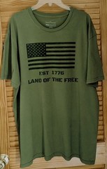 Land Of The Free Est 1776 T Shirt Men’s 2XL Army Green General Standard