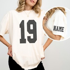 Comfort Colors Custom Name and Number Shirt, Custom Football Number T-Shirt