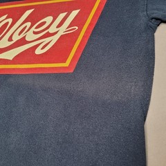 Obey Shirt Mens Small Navy Blue Red Box Logo Graphic Tee Streetwear Skate Skater