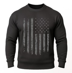 USA Flag Crewneck Sweatshirt | Vintage Distressed Flag | Patriotic Pullover