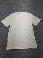 Covington Vertical Ribbed T Shirt Men Sz L White Short Sleeve Crew Neck Casual