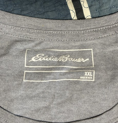 Lot of 2 XXL T-Shirts (1 Eddie Bauer-Solid Gray & 1 Graphic Adidas-Black)