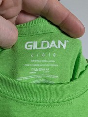 Gildan Mens T Shirt Lime Green Size LG 100% Cotton Regular Fit Short Sleeve Tee