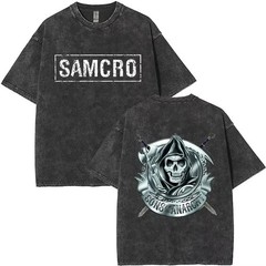 Sons Of Anarchy T-Shirts Washed Cotton SAMCRO Tees Unisex T-Shirts