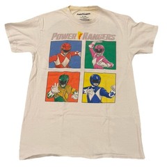 Power Rangers T-Shirt Size Small White Short Sleeve 100% Cotton by C-Life Group