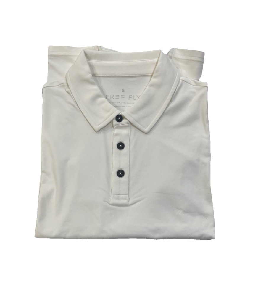 Free Fly Men’s Bamboo Flex Polo || T Shirt (MFXPOL-022-S) Size Small Color White