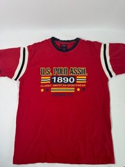 U.S. Polo Assn. Vintage Graphic T-Shirt, Red Ringer Tee, Men’s Size M