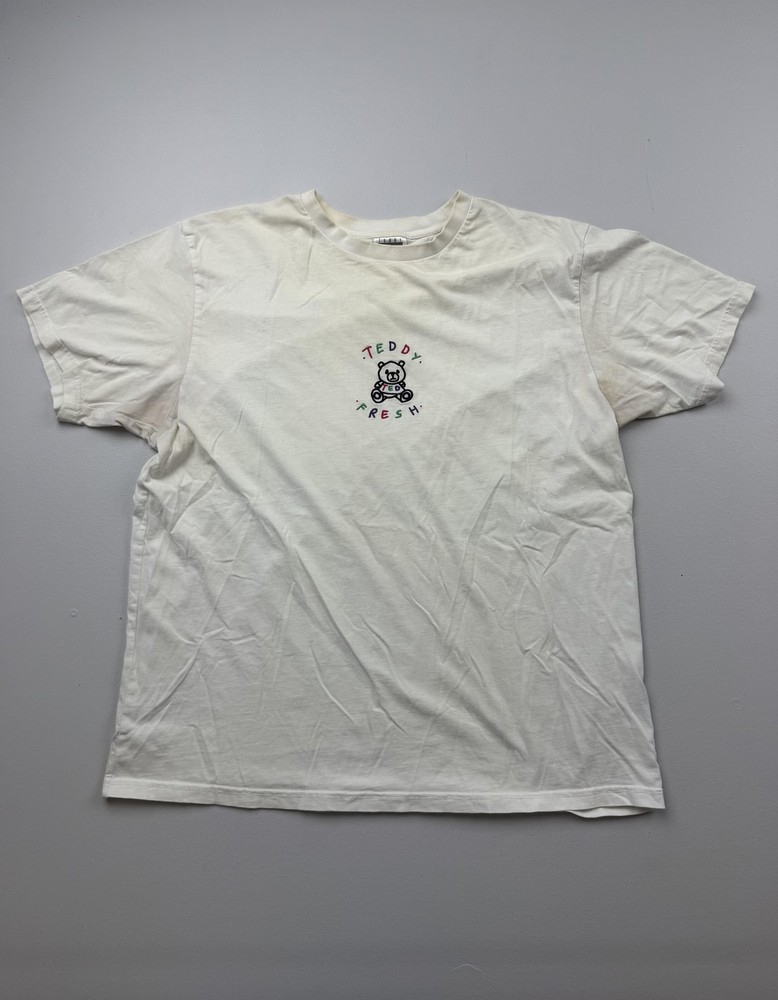 Teddy Fresh Shirt Mens XL White Embroidered Teddy Bear Graphic Streetwear