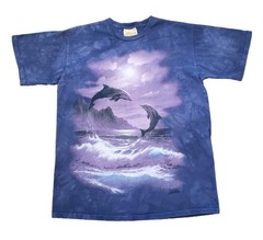 Vintage 90s The Mountain Jumping Dolphins Sz Medium Mens Tie Dye T-Shirt 1998