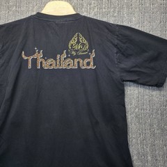 Thailand Elephant T-Shirt Men’s XL Black Chang Thai Gold Bodhi Tree Souvenir Tee