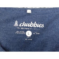Chubbies Tank Top Mens Large Navy Blue Palm Tree Graphic Weekend Arrived