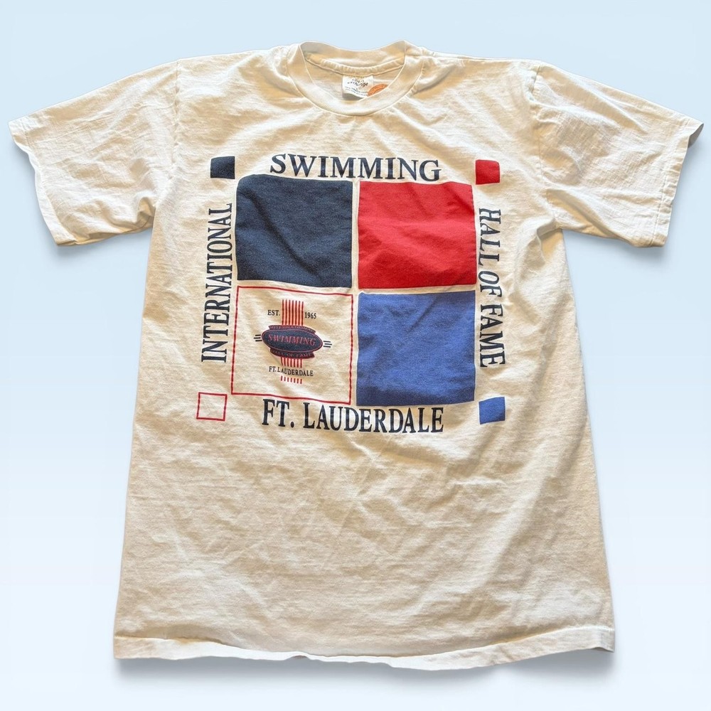 Vintage Swimming Hall Of Fame Shirt Mens Large Ft Lauderdale Cotton Exchange USA