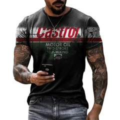 2025 Men’s T-shirts 3d Retro Printed Short Sleeve Tops Vintage Oil T Shirt