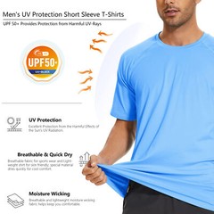 UPF50+ Men’s Short Sleeve T-Shirts Quick Drying Sport Hiking Skin Protection Tee