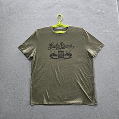 Lucky Brand Men Shirt XL Green Graphic Motorcycle Logo Short Sleeve