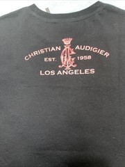 Christian Audigier Men’s Shirt Rhinestone Graphic Logo Black SZ Medium