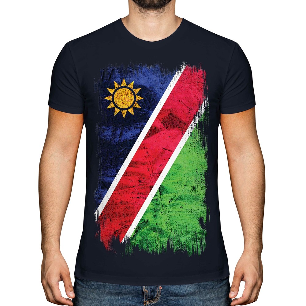 NAMIBIA GRUNGE FLAG MENS T-SHIRT TEE TOP NAMIBIAN SHIRT FOOTBALL JERSEY GIFT