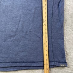 Eddie Bauer Thermal Shirt Mens Large Blue Waffle Knit Crewneck Outdoor Casual