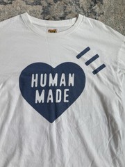 HUMAN MADE Men’s White Graphic Print Jersey Cotton T-Shirt XL Logo Crew Neck