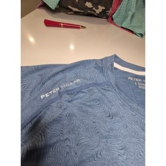 Peter Millar Crown Sport Active Men Storm Blue Swirl T-Shirt UPF 50 MS22EK300A L