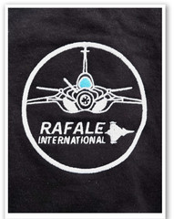 Dassault Rafale Fighter Jet T-Shirt – Embroidered Badge & Jet Views Back Print