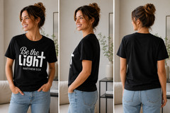 Be the Light Matthew 5 14 Shirt Christian Scripture Bible Verse Cross Tee