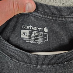 Carhartt Mens K87 Pocket T-Shirt Black Loose Fit Heavyweight Cotton 2XL