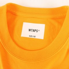 WTAPS T-Shirt Yellow M Logo Patch Heavy 23SS Aoyama Limited Short Sleeve 5286