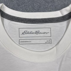 NWT Eddie Bauer Men’s Large T-Shirt Pocket White Crewneck Short Sleeve