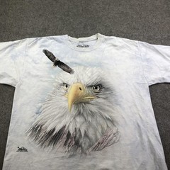 The Mountain Shirt Mens XL White Bald Eagle Graphic Tee Nature Bird Wildlife