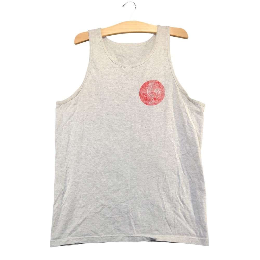 Sriracha Sauce Men’s Hotter Is Better Tank Top Sleeveless Gray L Straight Hem