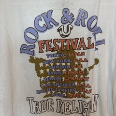 True Religion T Shirt Guitar Bald Eagle World Tour 1971 Rock & Roll Festival XL