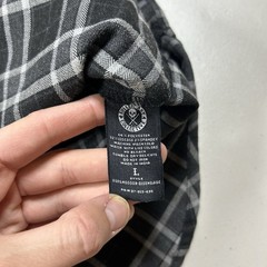 Sullen Collective Long Sleeve Black Plaid Flannel Shirt Men’s Size Large Moto