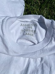 A Live Forever Graphic Logo White Men’s L Short Sleeve Cotton T-Shirt