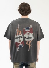 Rare Marlboro Design Back Charcoal Unisex Short Sleeve T shirt NH24458