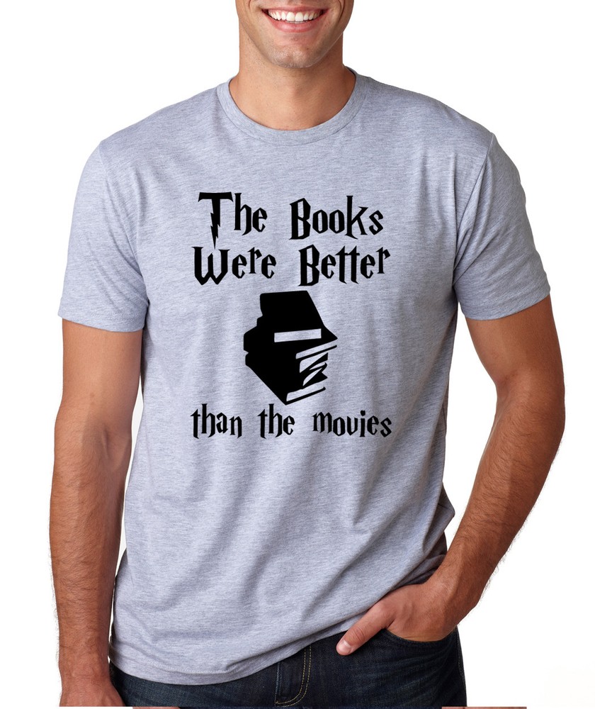 THE BOOKS WERE BETTER THAN THE MOVIES Harry funny crew neck Men’s T-Shirt