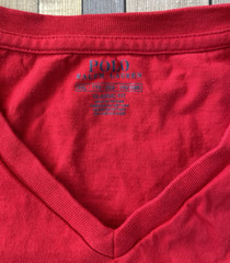 Polo Ralph Lauren Classic Fit Mens Red T-Shirt 2XL XXL Navy Pony Logo V Neck
