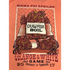 Comfort Colors Sigma Phi Epsilon UT Tennessee Crawfish Boil Pocket Tee Orange M