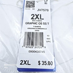 Adidas 2XL Mens T Shirt White Oversized Retro Leopard Trefoil Graphic Cotton New