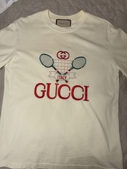 Gucci Tennis Embroidery Oversized T-Shirt in Off-White