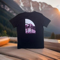 The North Face Mens Short Sleeve purple Graphic Winter Mountain print. Sz xs