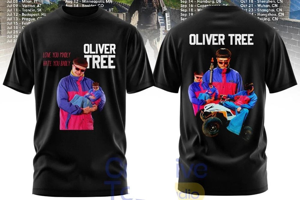 Oliver Tree Shirt Love You Madly Hate You Badly World Tour 2026 Tee Black