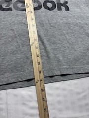 Reebok Spell Out Logo Sports Athletic Gray Short Sleeve Shirt Men’s Size Large