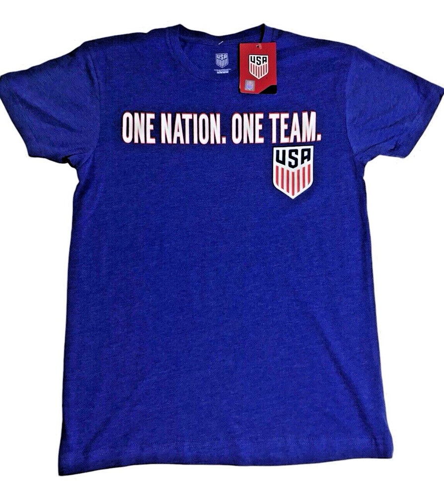 united States Soccer Federation USA Short Sleeve Slogan T-Shirt USSF269CT Size S