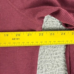 Mack Weldon Henley Shirt Mens Size XXL Maroon Long Sleeve Thermal Crew Neck